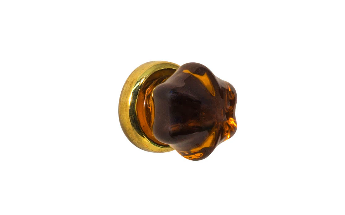 Star-Shaped Glass Knob ~ Amber - Image 2