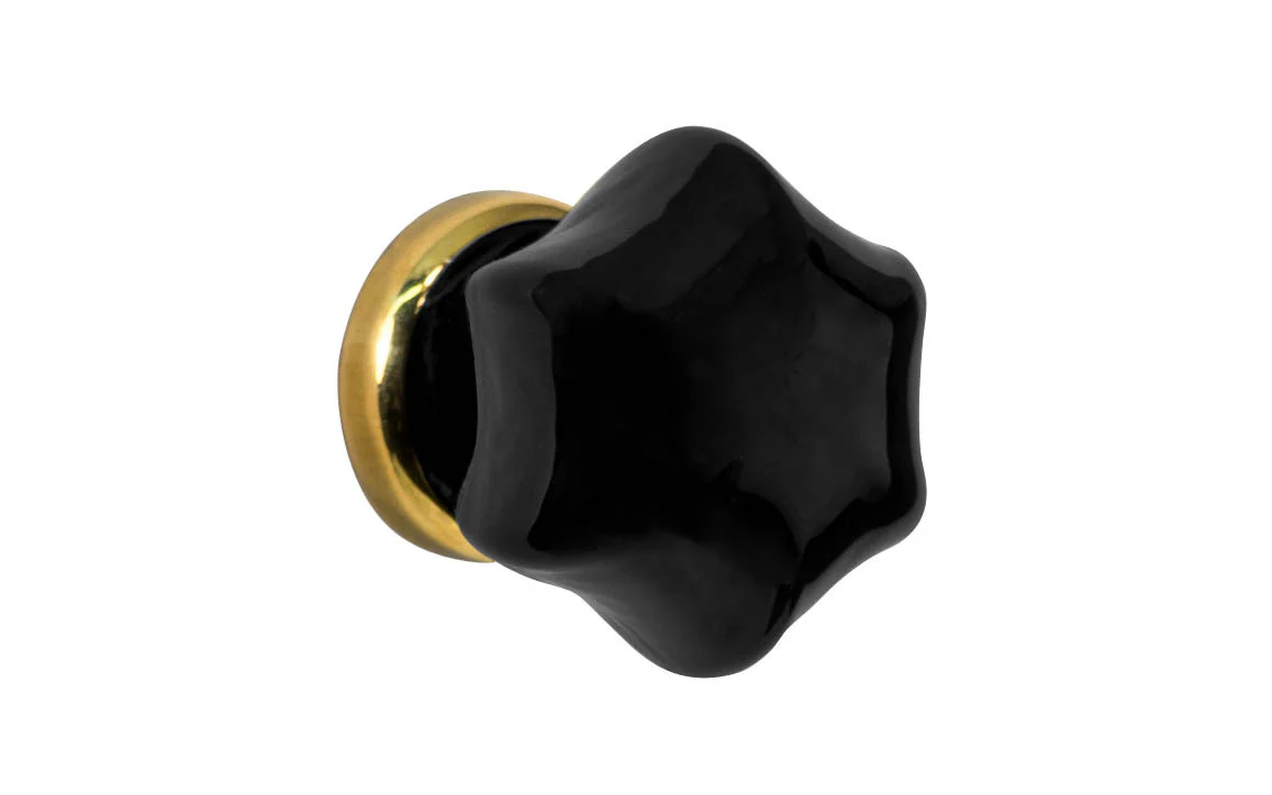 Star-Shaped Glass Knob ~ Black