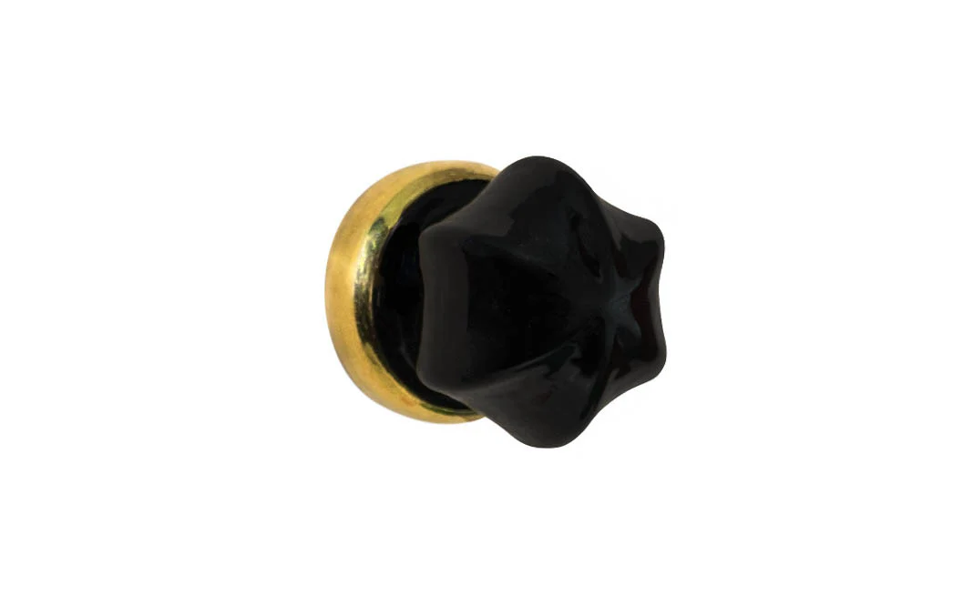 Star-Shaped Glass Knob ~ Black - Image 2