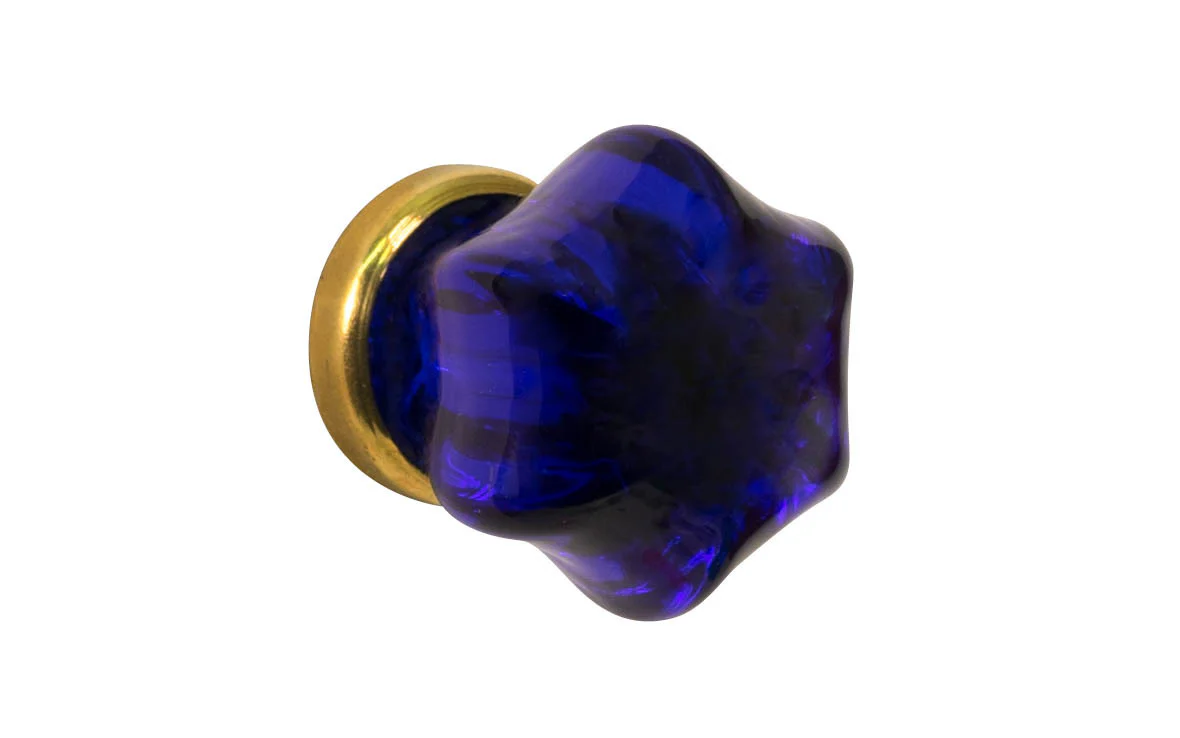 Star-Shaped Glass Knob ~ Cobalt Blue