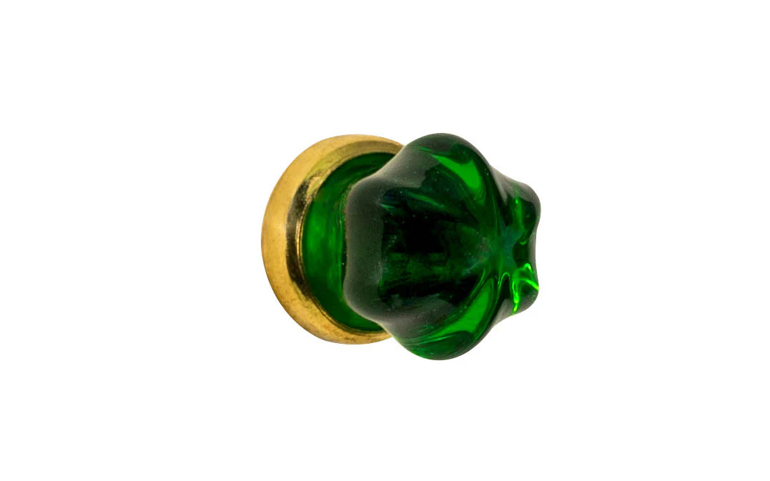 Star-Shaped Glass Knob ~ Forest Green - Image 2
