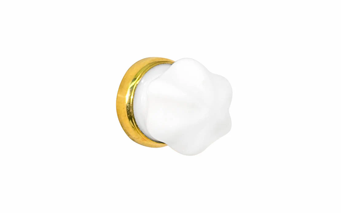 Star-Shaped Glass Knob ~ White - Image 2