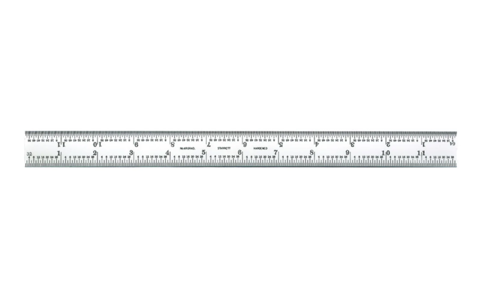 Starrett 12" Blade for Combo Square - 1/8", 1/16", 1/32", 1/64" Grads - Image 2