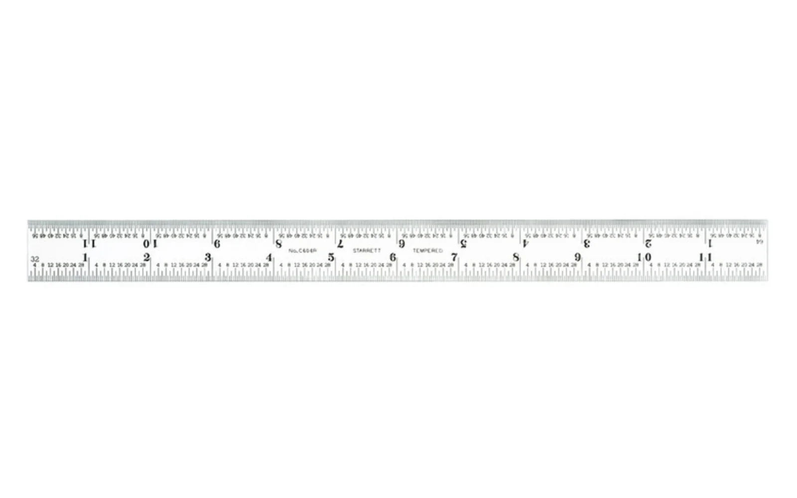 Starrett 12" Rule - 1/8", 1/16", 1/32", 1/64" Grads