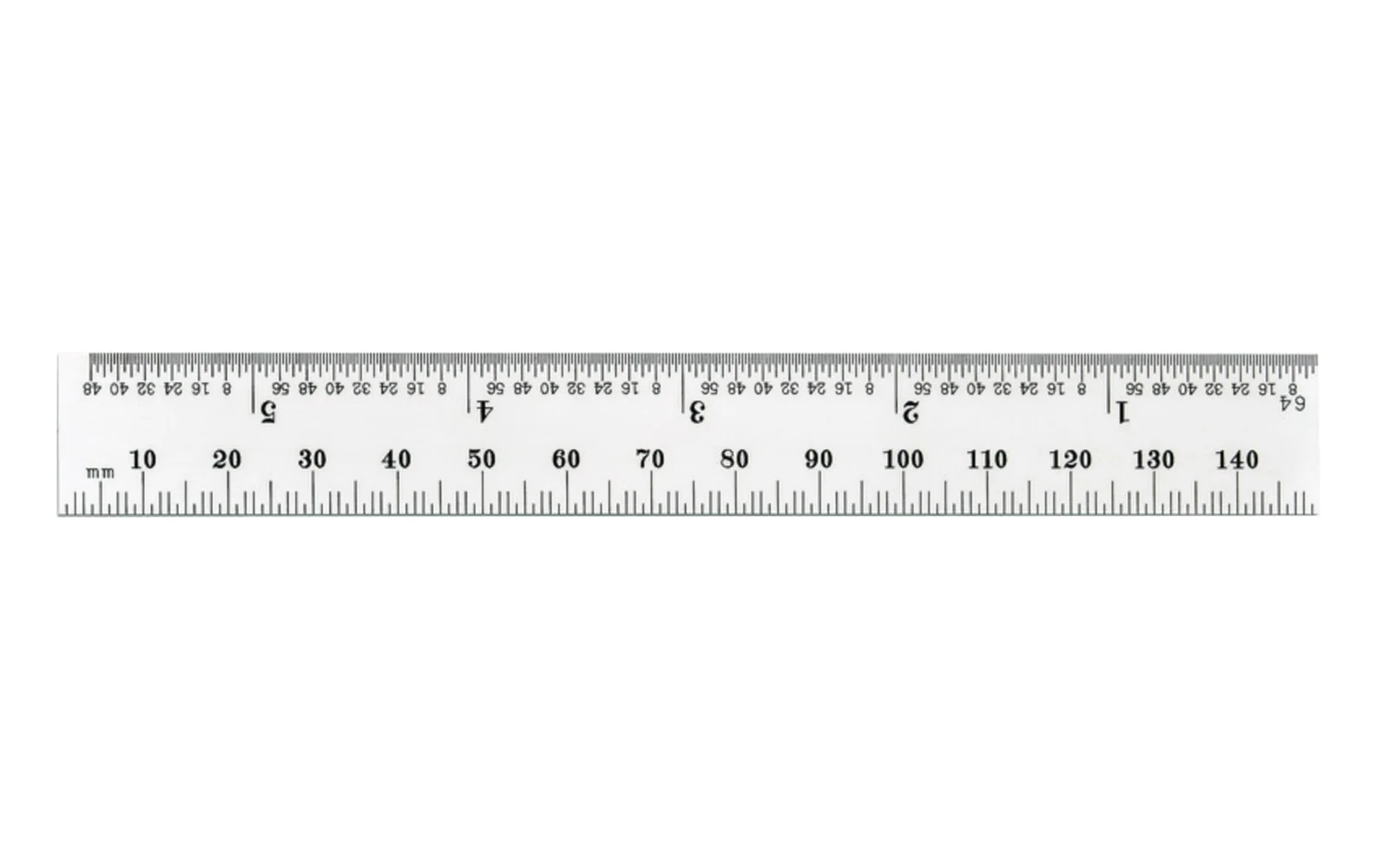 Starrett 6" Metric & Inch Rule - 1.0 mm, 0.5 mm / 1/32", 1/64" Grads - Image 2