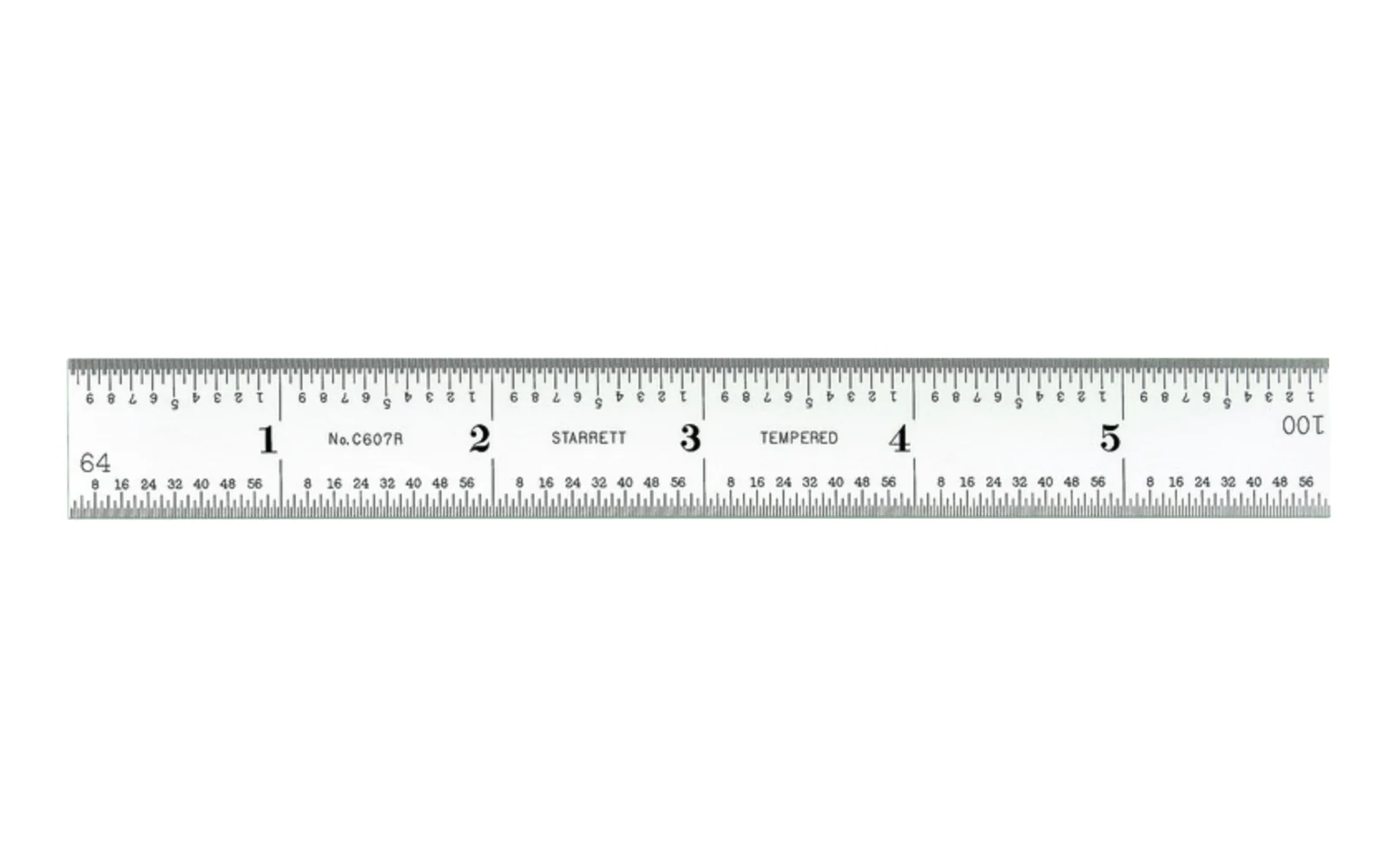 Starrett 6" Rule - 1/16", 1/32", 1/64", 1/100" Grads