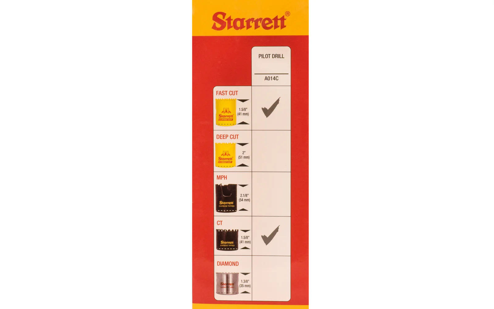 Starrett A10 Arbor for Hole Saws - 5/8-18 ~ HSS Pilot Bit - 3/8" Hex Shank - Image 2