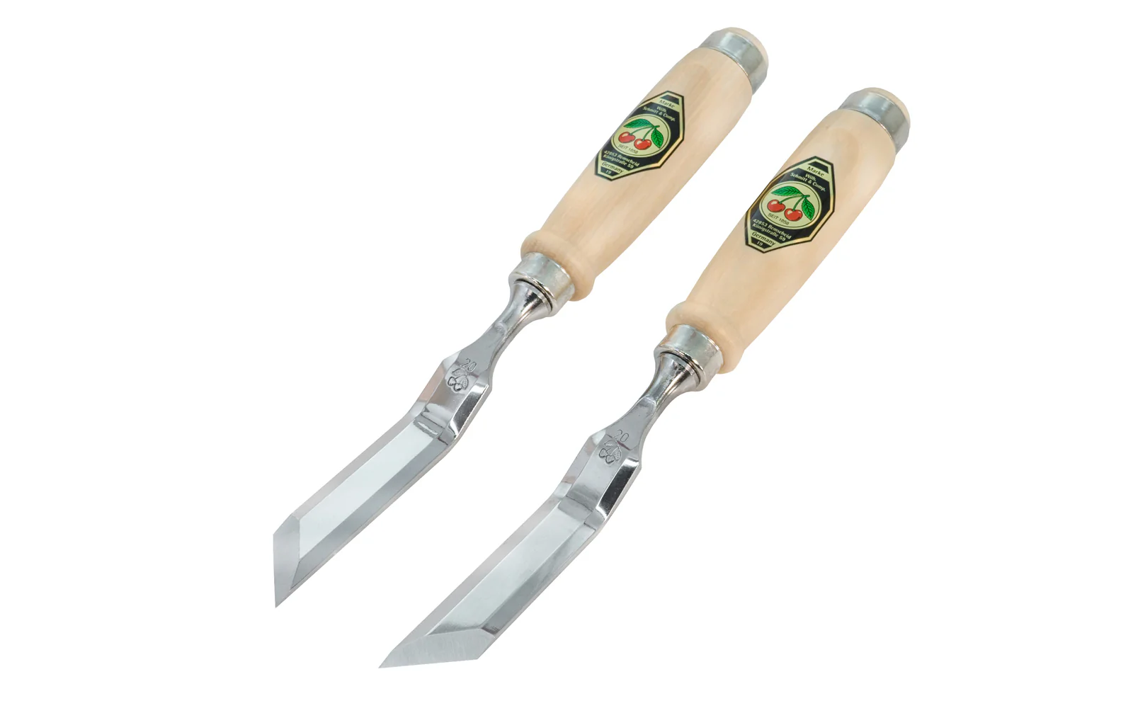Two Cherries Pair of 45° Cranked & Skew Bevel Edge Chisels - 20 mm