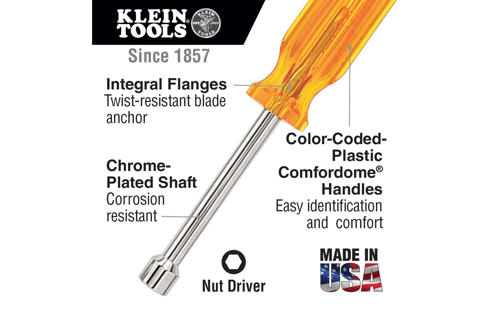 Vaco 11/32" Nut Driver - 3" Shaft - Image 2