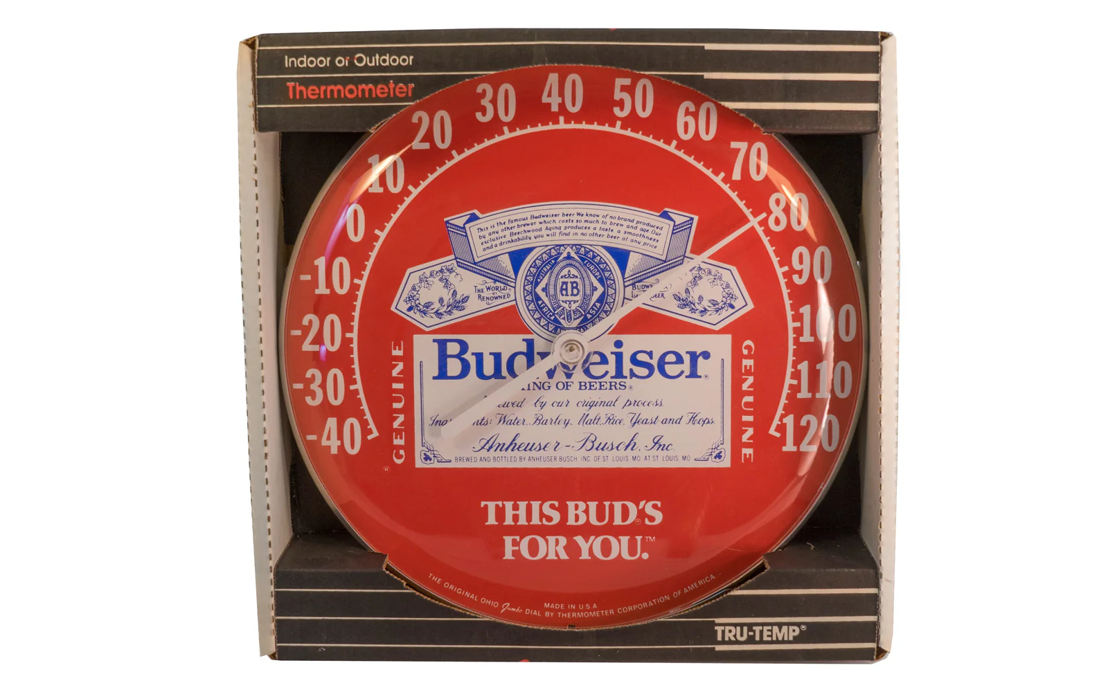 Vintage Budweiser Thermometer