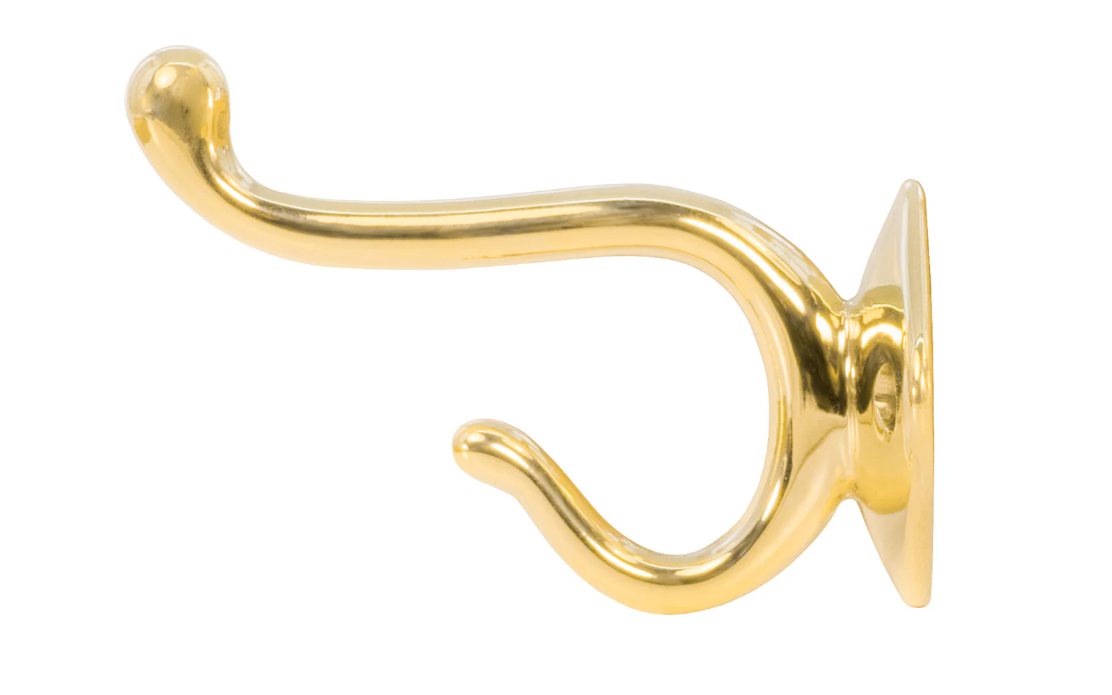 Vintage-Style Solid Brass Double Hook ~ Unlacquered Brass - Image 2