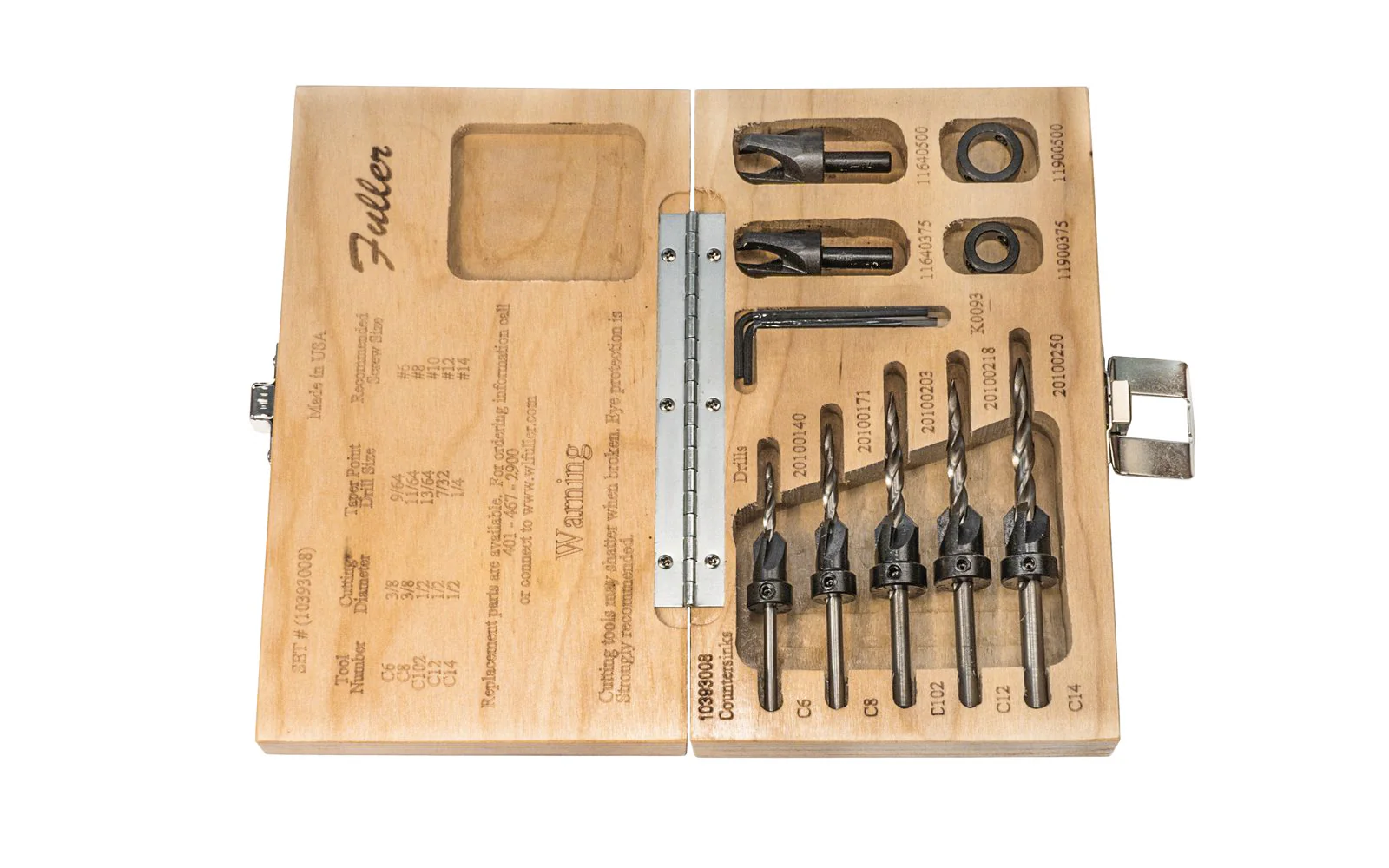 W.L. Fuller No. 8 Set - Countersink & Tapered Drill Bit Set ~ 10393008 - Image 2