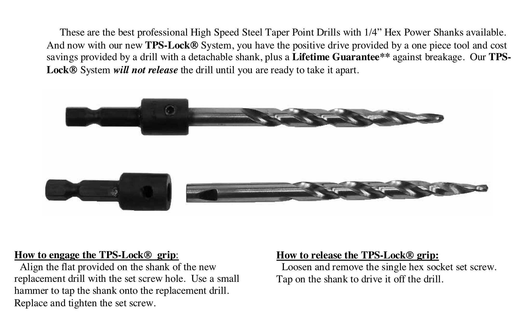 WL Fuller Combination Four-Flute Type "C" Countersink & Drill Bit ~ Hex Power Shank - Image 3
