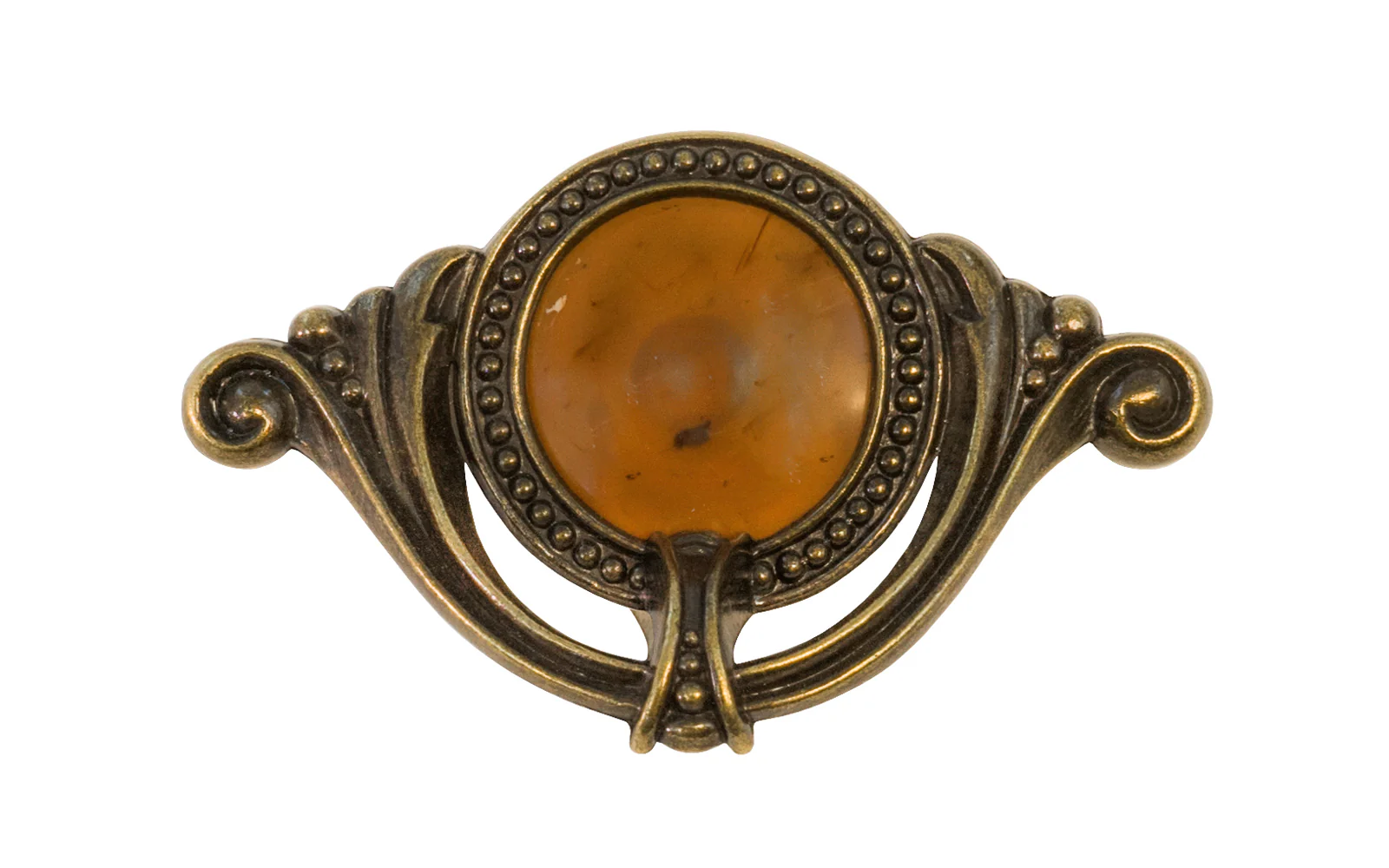 Waterfall-Style Drawer Pull With Bakelite ~ 4" on Centers