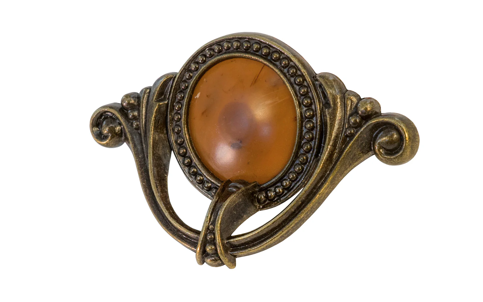 Waterfall-Style Drawer Pull With Bakelite ~ 4" on Centers - Image 2