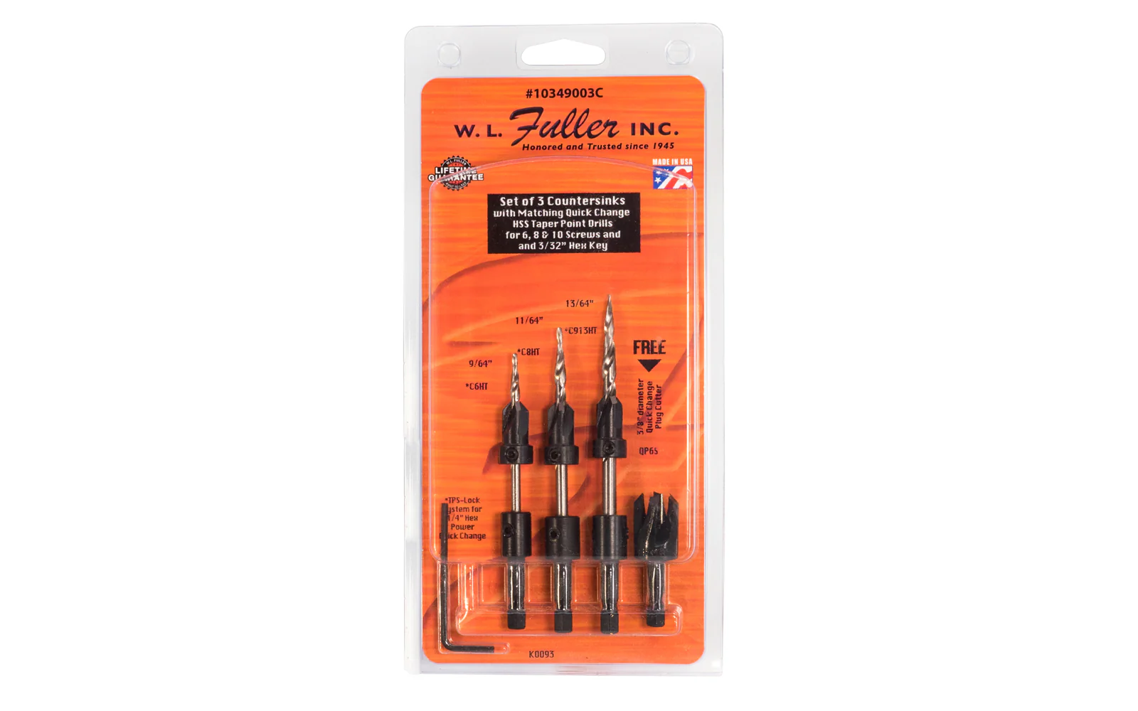 WL Fuller Four-Flute Type "C" Countersink & Tapered Drill Bit Set ~ 10349003C - Image 2