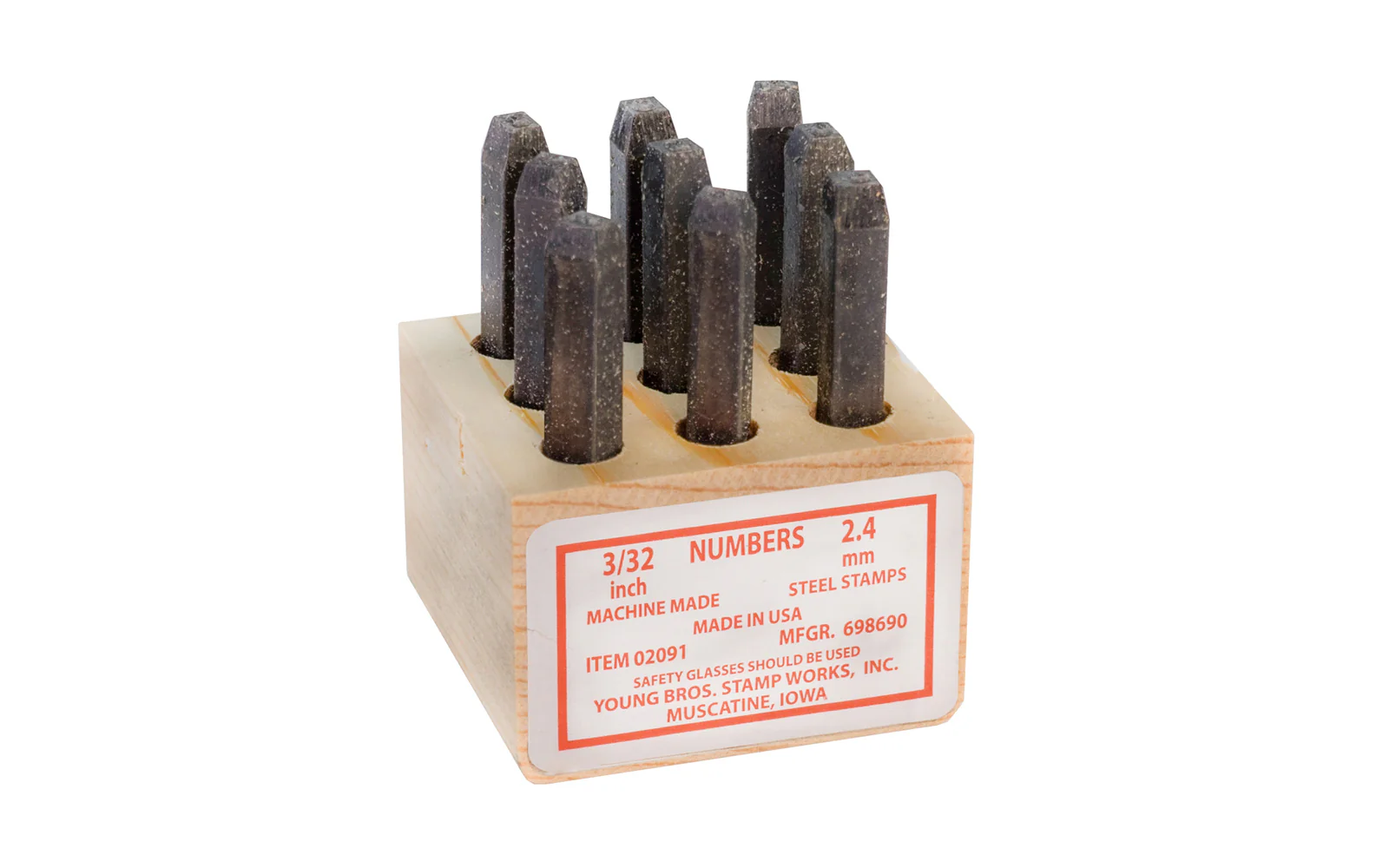 Young Bros 3/32" Size Steel Stamps - Numbers