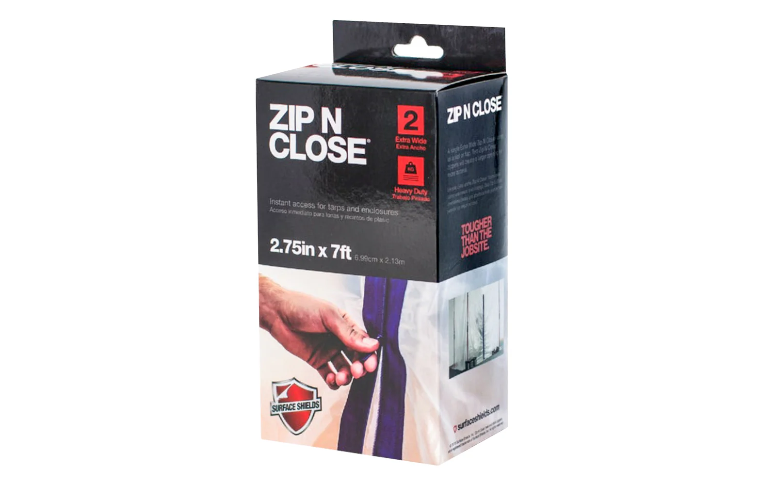 Zip N Close - 2-3/4" X 7' Blue Peel & Stick Plastic Barrier Zipper (2-Pack)